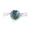 Douyin Venta Caliente Anillo Cortado de Gema Colorida Fuego Artificial Diamante de Alto Carbono Súper Brillante Anillo de Brazo Retorcido Simple de Moda Transmisión en Vivo Dropshipping