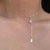 Collar de Tirar Plata Perla Gargantilla para Mujer Dos Formas de Usar Collar Ins Diseño de Nicho de Lujo Ligero Cadena para Clavícula de Gama Alta