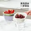 Cesta Drenante de Camada Dupla para Lavar Frutas, Cesta de Legumes para Cozinha, Cesta de Armazenamento Multifuncional para Casa e Sala de Estar, Fábrica de Fruteira Transparente