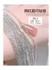 Série de correntes para unhas estilo ins Corrente de diamantes coloridos Super flash Garra de pérola diamante Fundo dourado e prateado Decorações de unhas com corte de diamante