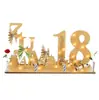 Producto Nuevo Transfronterizo Regalo de 18º Cumpleaños Estante de Cadena de Luces LED Decoración de Cumpleaños de Madera Mesa Artesanías de Madera Adornos