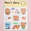 Adesivos Fofos de Desenho Animado para Caderno Diário Infantil Copo Vestir Adesivos para Caderno Material Decorativo Adesivos de Urso Atacado