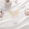 Internet Celebrant Tanga sin costuras bordada de estilo japonés para mujer Ropa interior sexy de una pieza con perspectiva de línea para mujer Tentación T-pants