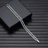 Pulseira Quadrada de Strass de Três Fileiras de Novo Estilo Europeia e Americana para Mulheres Elegante Simples Elástica com Strass Completo no Pulso Atacado