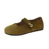 Zapatos Planos Mary Jane de Gamuza Estilo Retro Francés con Suela Blanda para Mujer 2026 Verano Nuevos Versátiles con Faldas de Corte Bajo Zapatos Individuales