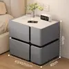 Mesita de noche Inteligente Simple Moderna Multifuncional con Carga Inalámbrica Altavoz Luz Lujo Dormitorio Uso en Casa Gabinete de Noche de Madera Maciza