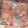Crayon Shin-chan lindo dibujo animado impermeable de alto valor botella de agua pegatinas 3D en relieve para diario DIY y decoración de teléfono