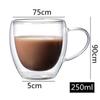 Transparente de dupla camada de vidro isolado doméstico de grande capacidade café suco de leite caneca doméstica transparente de camada dupla copo