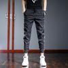 Pantalones Deportivos para Hombre Ajustados Pierna Pequeña Verano 2023 Estampados Seda de Hielo Finos Negros Sedosos Casuales para Hombre