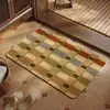 Alfombrilla de suelo de lino imitación transfronteriza, alfombrilla retro Maillard para el baño, alfombrilla absorbente para los pies, alfombrilla antideslizante para la entrada del inodoro del hogar