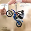 Chaveiro Estiloso de Motocicleta Multiestilo Transfronteiriço Chaveiro de Impressão Plana 2D Pingente de Chaveiro Pingente de Bolsa Decoração de Carro