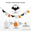Suministro Especial para Banderín de Halloween Transfronterizo Castillo de Fieltro Murciélago de Caramelo Cuentas de Madera Festival de Fantasmas Decoración de Chimenea OEM Dropshipping