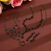 Amazon Fashion Colar Brincos Pulseira de Strass de Cristal Conjunto de Três Peças Acessórios de Joias Joias de Casamento para Noivas