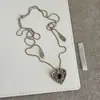 Collar de Cadena para Suéter Choker con Colgante de Corazón de Encaje Vintage de Alta Gama y Aretes con Piedra Ojo de Tigre para Mujer, Único y Elegante