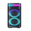 Xinda Carrinho Áudio Luz RGB Caixa de Madeira Caixa de Som DJ Duplo 10 Polegadas 120W Bluetooth Áudio de Festa Karaokê ao Ar Livre