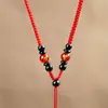 Cordón Tejido Hecho a Mano de Oro y Jade para Colgante de Mujer, Cordón para Collar con Colgante de Ágata de los Doce Signos del Zodiaco para Hombre