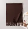 Bufanda de Borlas para Comercio Exterior Transfronterizo, Color Sólido, Versátil, Gama Alta, Estilo Coreano, Bufanda Larga para Pareja, Chal Cálido de Otoño e Invierno
