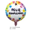 Globo de película de aluminio redondo español de 18 pulgadas decoración de color para fiesta de cumpleaños globo de papel de aluminio multipatrón fabricantes en stock