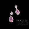 Aretes de Alicia Polvo Gota de Agua Gema Grande Patrón Polvo Miel Chapado Oro 18K Morgan Polvo Gota de Agua Juego de Collar
