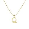 Collar de cadena de serpiente redonda con 26 letras y incrustaciones de cobre y circonitas, colgante de oro con baño de oro auténtico, entre Europa y Estados Unidos.