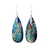 Pendientes colgantes de piedra emperador de colores de moda en Amazon, forma de gota, para mujer, temperamento bohemio, pendientes multicolor