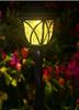 Farol de Césped Retro con Energía Solar LED Cuadrado Plástico Exterior Impermeable Lámpara de Jardín Vidrio Cuadrado Lámpara de Suelo