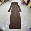 Vestido de Punto Rosa Europeo y Americano Nanyou Falda de Cadera Plisada Asimétrica Retorcida Nicho Vietnamita Falda Larga