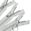 Cremalleras Ykk en Stock, Tamaño 5 Metálica, Cremallera Cerrada de Cobre Blanco Níquel, Tres Cabezales de Cremallera a Elegir, 15-30 cm, en Stock