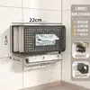 Portarrollos de Papel de Cocina, Caja para Toallitas Húmedas, Dispensador de Pañuelos sin Taladro para Montar en Pared, Paño de Limpieza, Film Plástico, Estante para Rollos, Estante de Almacenamiento