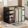 Caja de Almacenamiento de Libros de Escritorio Estantería para Estudiantes Estante Soporte para Libros Organizador de Papelería y Artículos Varios de Escritorio Portabolígrafos de Gran Capacidad