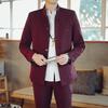 Traje Zhongshan de moda retro para hombre, otoño e invierno de 2023, traje Tang, traje de dos piezas de estilo chino
