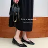 Sandálias de Salto Alto Bico Fino Estilo Novo 2026 para Mulheres, Sandálias Versáteis Mary Jane com Salto Bloco, Sandálias Rasas Abertas Atrás da Moda para Uso ao Ar Livre