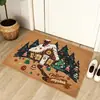 Alfombrillas Decorativas Navideñas Más Vendidas Transfronterizas, Felpudos, Resistentes a Manchas, Antideslizantes, Fáciles de Mantener, Alfombrillas Gruesas de Bucle de Fibra de Coco Artificial