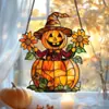 Chapéu de Bruxa Mágico de Abóbora de Halloween Transfronteiriço Pingente Acrílico 2D Decoração de Janela Pendurado na Varanda Decoração de Halloween
