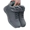Bafuyuan Zapatos para Caminar Invierno Nuevos para Hombre de Terciopelo Engrosados Botas de Nieve Zapatos de Algodón para Papá Suela Suave Antideslizante Zapatos de Senderismo