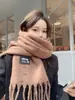 Bufanda de Punto Imitación Lana Estilo Coreano Bufanda Chal Suave y Ceroso con Borlas Imitación Cachemir Otoño e Invierno Cálida y Amigable con la Piel Bufanda Blanca