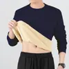 Moletom térmico com forro de fleece masculino, espessado para aquecimento, camada base para outono e inverno, gola redonda, tamanho grande, disponível para dropshipping