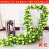 Simulación de rosas, flores falsas, enredaderas, enredaderas, tuberías de agua de aire acondicionado montadas en la pared, refugio sinuoso, techo decorativo para sala de estar, plantas de plástico