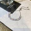 Pulseira Super Brilhante de Luxo Leve com Zircônia de Diamante Completo Design Nicho Ins Celebridade da Internet Pulseira de Puxar Ajustável Joias de Alta Qualidade