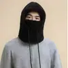 Gorro integrado con forro polar de invierno para hombres y mujeres, a prueba de viento, cálido, protector de orejas, calentador de cuello, máscara, gorro, gorro cálido de lana para ciclismo