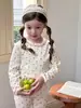 Nuevo conjunto de pijama de otoño e invierno para niñas timo, que consta de una parte superior y una inferior, ropa de otoño e invierno para niños, pijamas casuales con temática de dibujos animados y pantalones para dormir