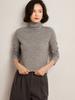 Moda Otoño e Invierno Nueva Elegante Suéter de Lana con Cuello Alto de Líneas Horizontales de Pila Cuello Alto Cachemir Tejido Base Holgado Adelgazante Top