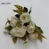 Ramo de Rosas Artificiales con 6 Cabezas para Decoración de Boda, Arreglo de Pared de Flores, Cabezas de Flores de Rosa de Otoño Vintage, Materiales para Arreglos Florales