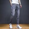 Jeans Cortos de Verano para Hombre Estilo Coreano Ajustados Skinny Pantalones Marca de Moda para Hombre Primavera y Otoño Negro Harlan Pantalones para Hombre