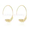 Pendientes de Plata de Ley S925 con Aguja, Moda Transfronteriza Elegantes Pendientes Redondos de Espiga de Trigo para Mujer, Pendientes de Círculo Chapados en Oro de Cobre de Nicho de Lujo Ligero