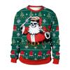Outono 2024 Europeu e Americano Natal e Halloween Roupas Novas Moletons de Casal com Gola Redonda e Estampa Digital para Homens e Mulheres
