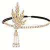 1920 The Great Gatsby Lady Saia Acessórios Folhas Pérola Dupla Fileira Strass Halloween Bola Tiara