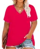 2024 Exportación Impresión 3D Imitación Algodón Cuello en V Modernos Casuales Camisetas de Manga Corta Venta Directa de Fábrica Camiseta Holgada Color Sólido