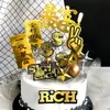 Decoração de festa decoração decoração boneco comendo frango inserção de cartão da sorte para meninos decoração de bolo presente de aniversário deus masculino