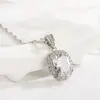 Libro de Caperucita Roja Mano Rápida Voz Red Social en Vivo Collar Plateado Piedra de Alto Carbono Diamante Cuadrado Colgante de Gota de Agua Pera Venta al por Mayor